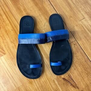 Tory Burch Blue and Black Sandals
